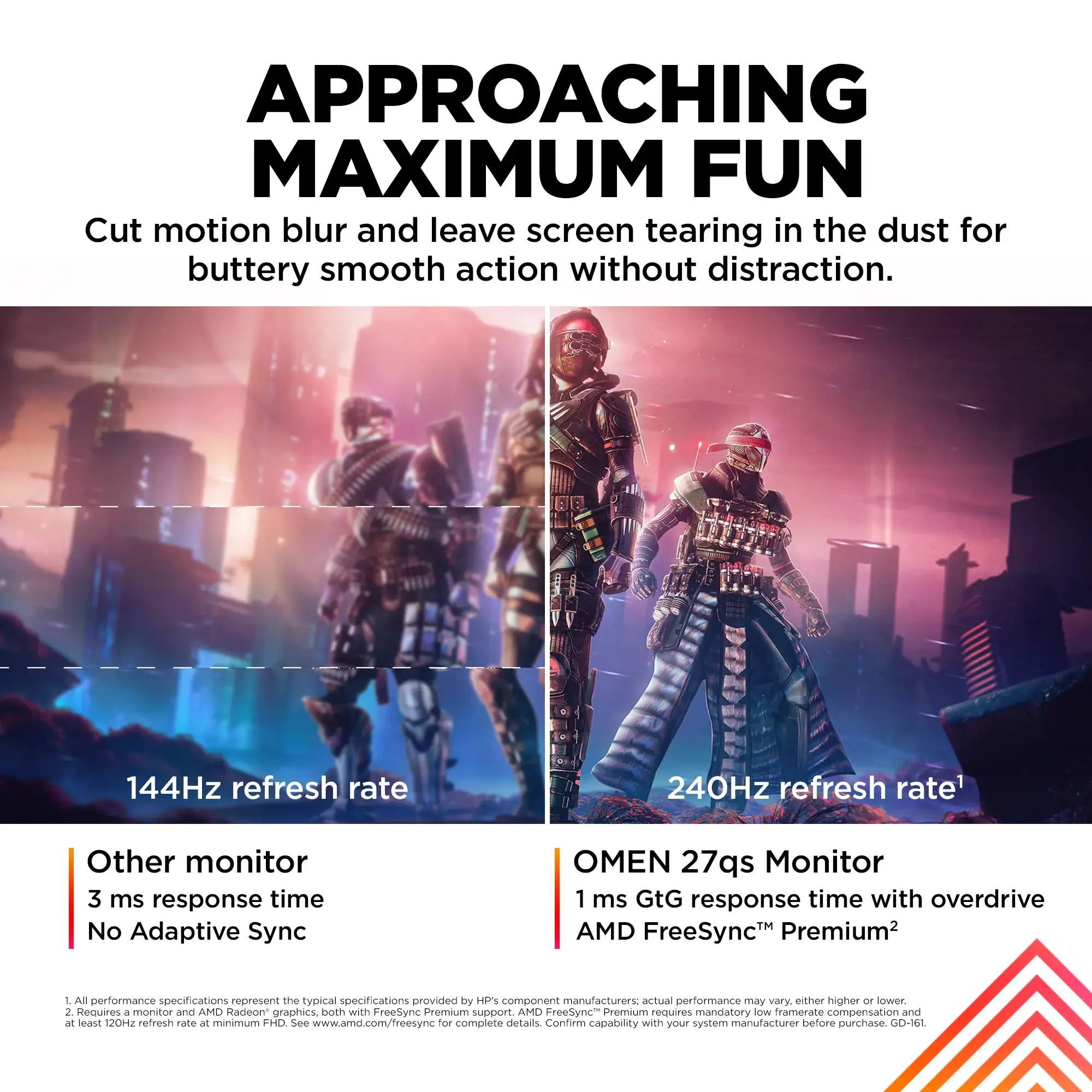 "HP OMEN by HP 27qs", 68,6 cm (27"), 2560 x 1440 taškų, "Quad HD", 1 ms, juodas