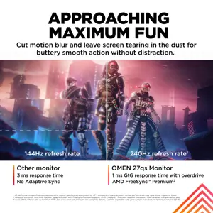 "HP OMEN by HP 27qs", 68,6 cm (27"), 2560 x 1440 taškų, "Quad HD", 1 ms, juodas