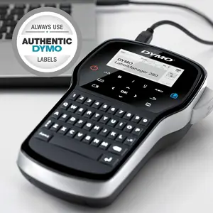 DYMO LabelManager 280 Label Maker | Rechargeable Handheld Label Printer with QWERTY Keyboard | Includes Black & White D1 Label Tape (12mm) | For Home & Office, QWERTY, D1, Thermal transfer, 180 x 180 DPI, 15 mm/sec, Black, Silver