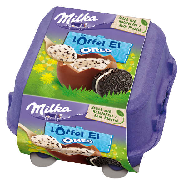 Šokoladiniai kiaušiniai MILKA su Oreo ir šaukšteliu, 128 g