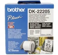 BROTHER DK22205 Endlosetiketten popierius weiss, skirtas QL550 QL500 62mm x 30.48