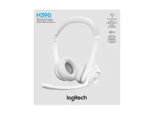LOGITECH H390 laidinės ausinės - OFFWHITE - USB