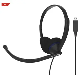 "Koss" ausinės CS200 USB laidinės, ant ausų, su mikrofonu, A tipo USB, juodos spalvos