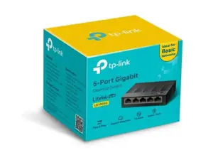 "TP-Link" 5 prievadų 10/100/1000Mbps stalinio kompiuterio tinklo komutatorius, nevaldomas, Gigabit Ethernet (10/100/1000), montuojamas ant sienos