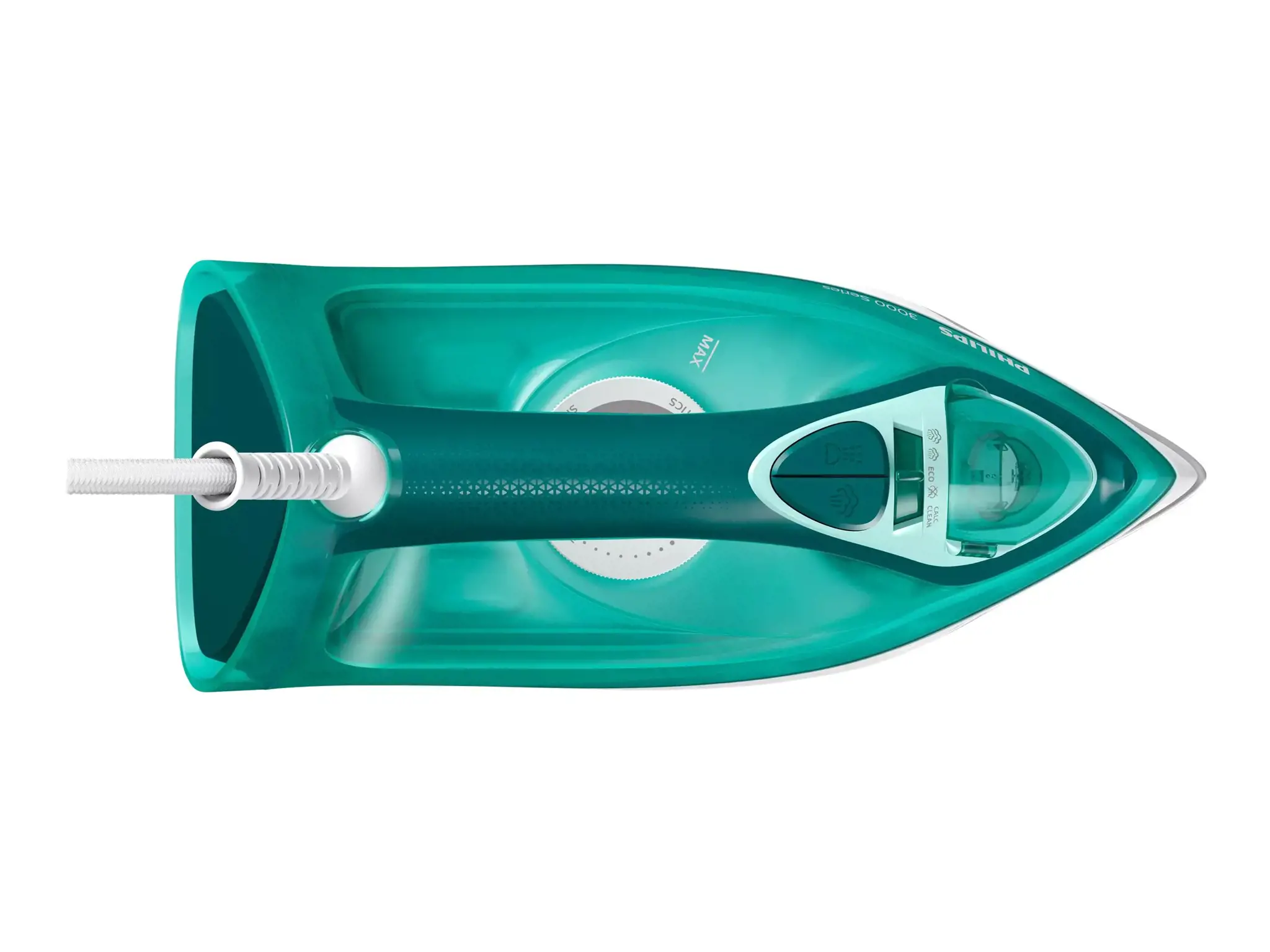 "Philips" 3000 serijos garinis lygintuvas 2400 W, garinis lygintuvas, keraminis padas, 1,9 m, 180 g/min, turkio spalvos, 40 g/min