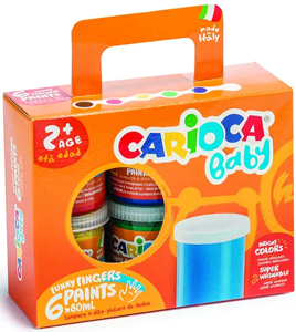 Dažai piešti pirštais mažyliams CARIOCA BABY 2+, 6 x 80 ml