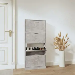 Spintelė batams, betono pilka, 59x17x150cm, apdirbta mediena