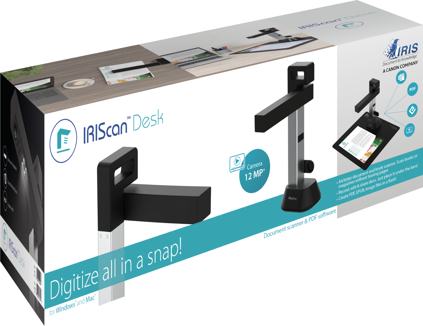 I.R.I.S. IRISCan Desk 6, 297 x 210 mm, juoda, CMOS, 12 MP, 3264 x 2448 taškų, vaizdas