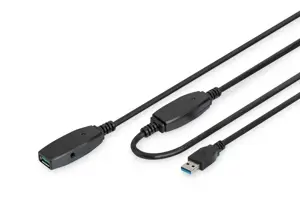 DIGITUS ilginamasis kabelis USB 3.0 SuperSpeed USB A/A M/F tipo aktyvus juodas 15 m
