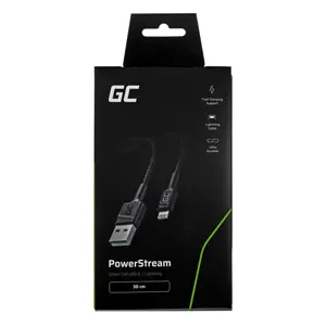 GREENCELL kabelis GC PowerStream USB-A - Lightning 30cm Apple 2.4A
