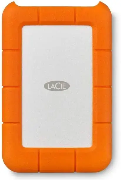 LACIE RUGGED 5TB USB-C USB3.0 Atsparus kritimui, sutraiškymui ir lietui, skirtas naudoti bet kokioje vietovėje, oranžinis
