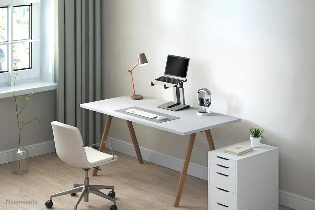 "Neomounts by Newstar" sulankstomas nešiojamojo kompiuterio stovas, Nešiojamojo kompiuterio stovas, sidabrinis, 25,4 cm (10"), 43,2 cm (17"), 254 - 431,8 mm (10 - 17"), 5 kg