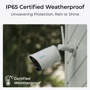 Reolink Argus Series B320 with Solar Panel - 3MP Outdoor Battery-Powered Security Camera with Person/Vehicle Detection, Two-Way Audio, IP security camera, Indoor & outdoor, Wireless, Wall, White, Bullet