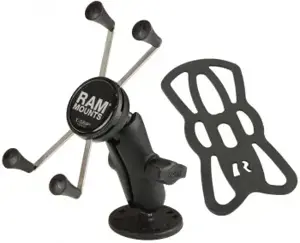 "RAM Mounts X-Grip" didelis telefono laikiklis su gręžtiniu pagrindu, mobilusis telefonas / išmanusis telefonas, aktyvus laikiklis, viduje, lauke, juodas
