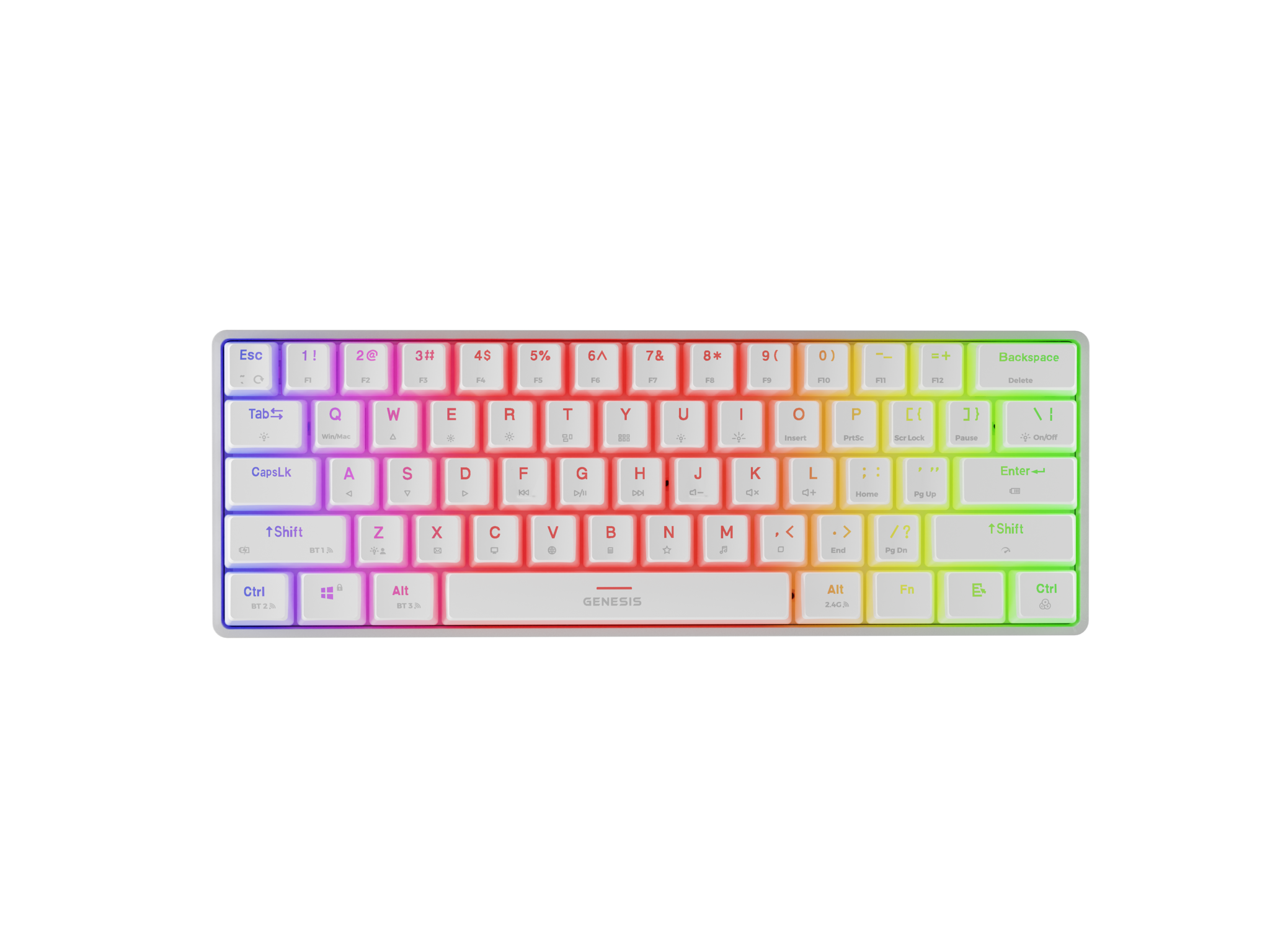 Genesis | THOR 660 G2 | Gaming keyboard | Wireless/Wired | US | White | 2.4 GHz, Bluetooth, USB | Tactile