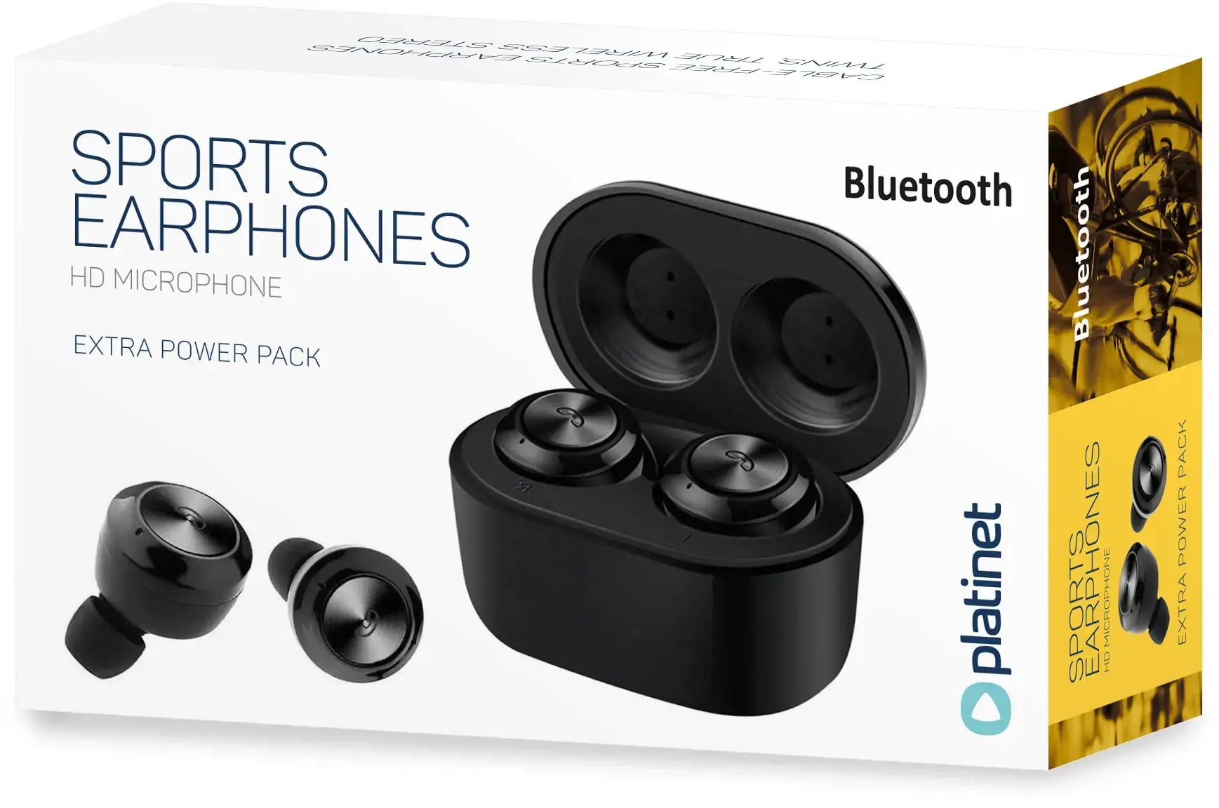 Platinet belaidės ausinės Sport PM1085, juodos spalvos