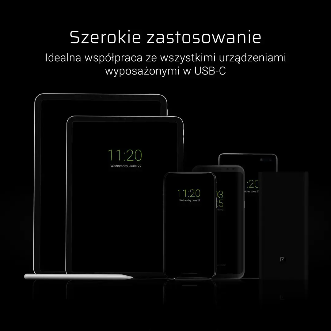 GREENCELL KABGC03 GCmatte USB-C plokščias 25 cm kabelis su greituoju įkrovimu