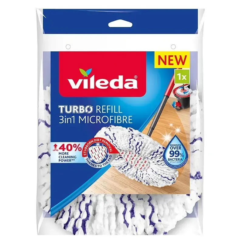 "Spin Mop" šluostės "VILEDA TURBO 3in1" mikropluošto užpildas 1 vnt., baltas
