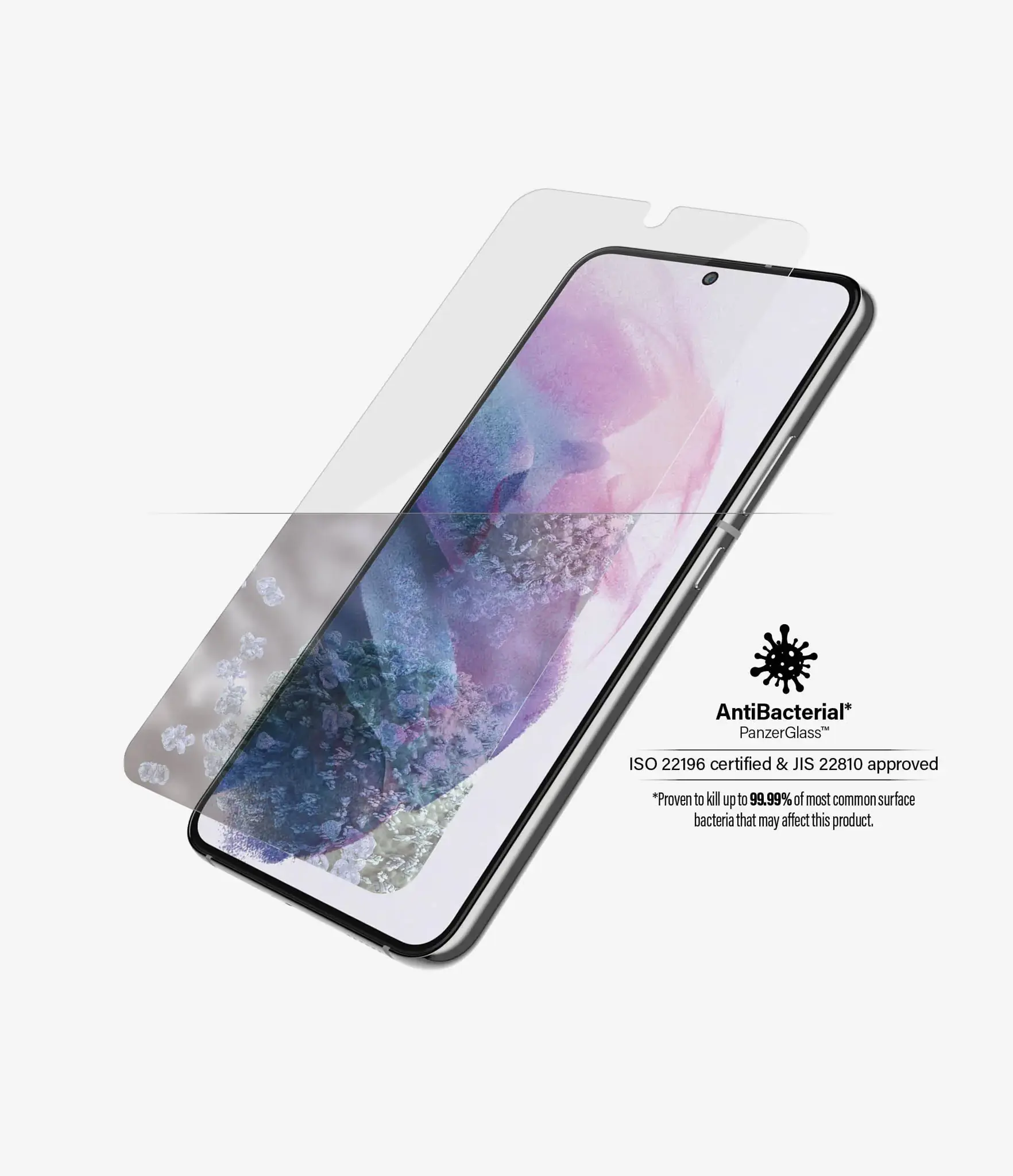 PanzerGlass™ UltraForce1 Samsung Galaxy S22 | Ekrano apsauga, Skaidri ekrano apsauga, Samsung, Samsung, Samsung - Galaxy S22, atspari įbrėžimams, atspari smūgiams, antibakterinė, skaidri, 1 vnt.