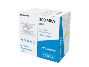 LANBERG LAN kabelis UTP cat.5e 305 m tvirtas CCA geltonas