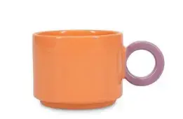 Puodelis Lou, akmens masė, oranžinė/violetinė, 280 ml, D 8,5 cm, H 6,7 cm, vnt.