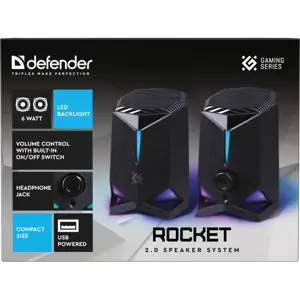 PC SPEAKERS ROCKET 2.0 6W LED USB BLACK