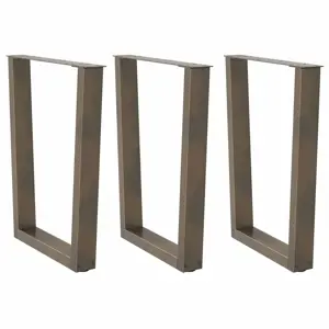 Valgomojo stalo kojelės, V formos, 3 vnt., natūralus plienas, 70x(72-73,3) cm, plienas