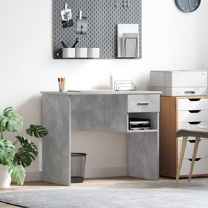 Stalas su Saugojimu Betono Pilka 90x49.5x75 cm Iš inžinerinio medžio
