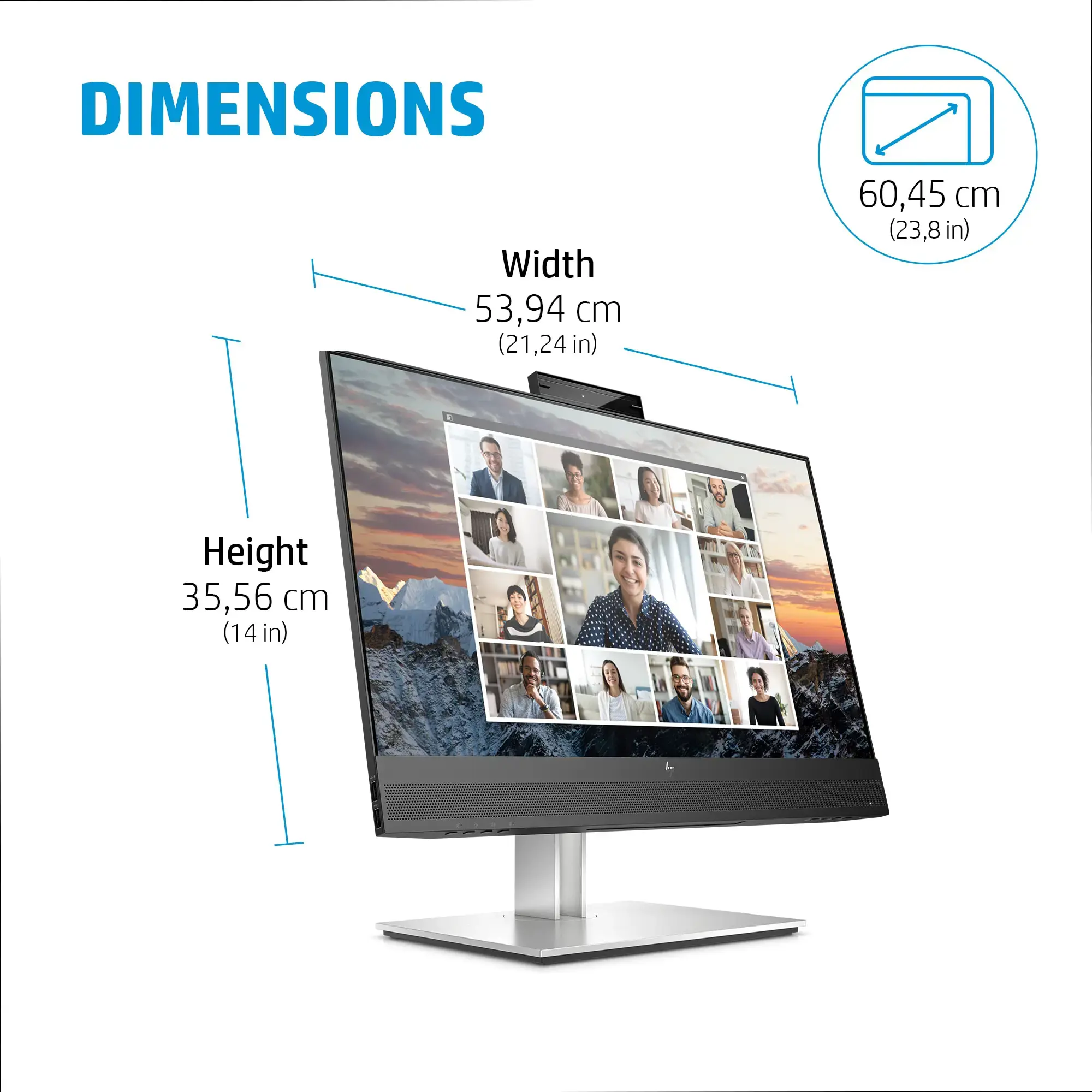 Monitorius HP E24m G4 23.8inch FHD Conferencing USB-C PD HDMI