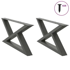 Kavos staliuko kojos, 2 vnt., antracito spalvos, 70x(30-31,3) cm, plienas