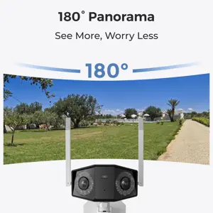 Reolink Duo Series W730 - 4K Outdoor Wi-Fi Camera, Dual-Lens, 180° Panoramic View, Person/Vehicle/Animal Detection, IP security camera, Outdoor, Wireless, Google Assistant, External, Wall