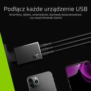 3 prievadų įkroviklis GC ChargeSource3 3xUSB 30W su greituoju įkrovimu Ultra Charge i Smart Charge