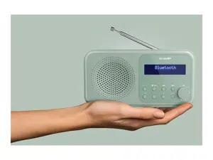 Sharp DR-P420(GN) Tokyo Portable Digital Radio, FM/DAB/DAB+, Bluetooth 5.0, USB or Battery Powered, Aquamarine Green | Sharp