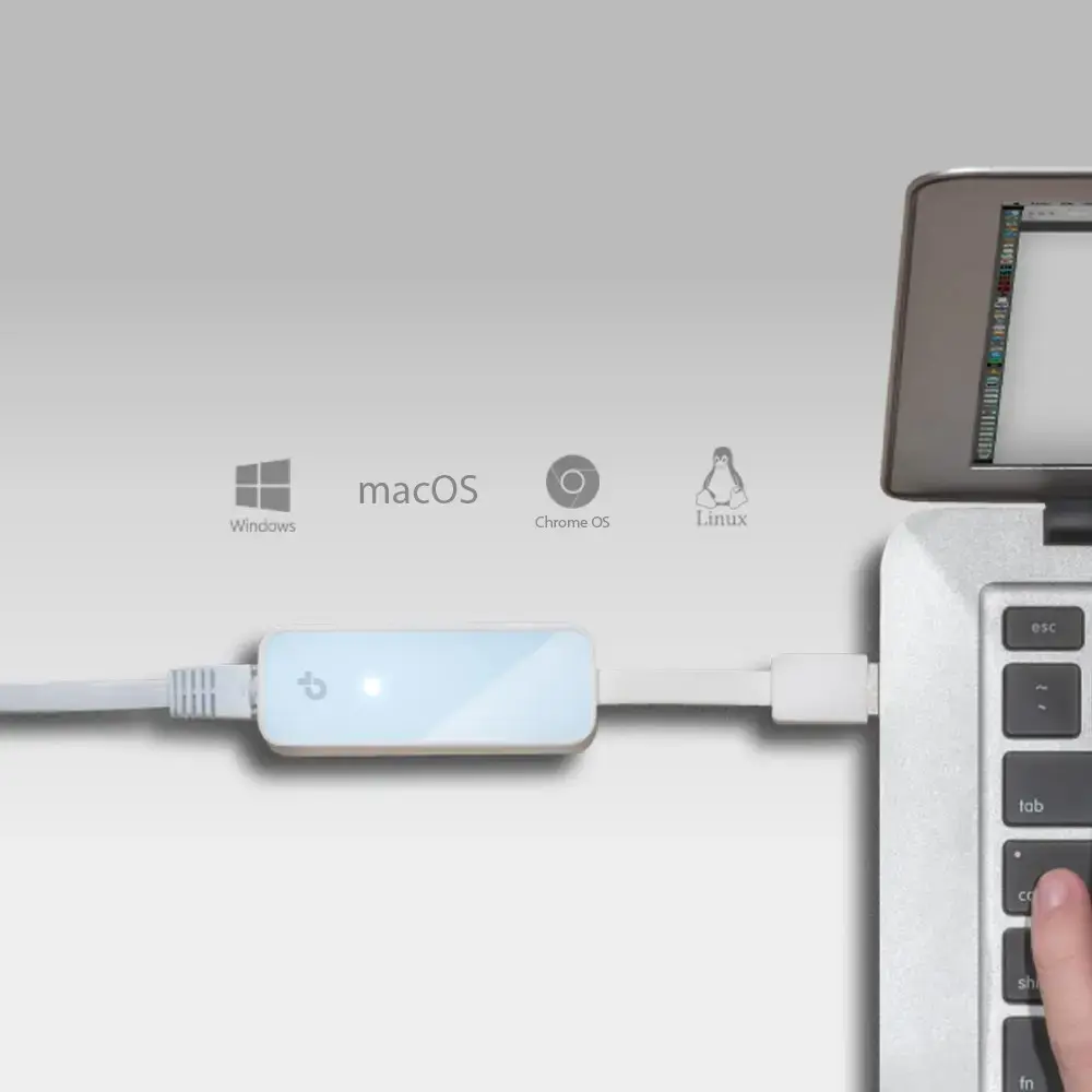 TP-LINK USB 2.0-100Mbps Ethernet tinklo adapteris 1 USB 2.0 jungtis 1 10/100Mbps Ethernet prievadas