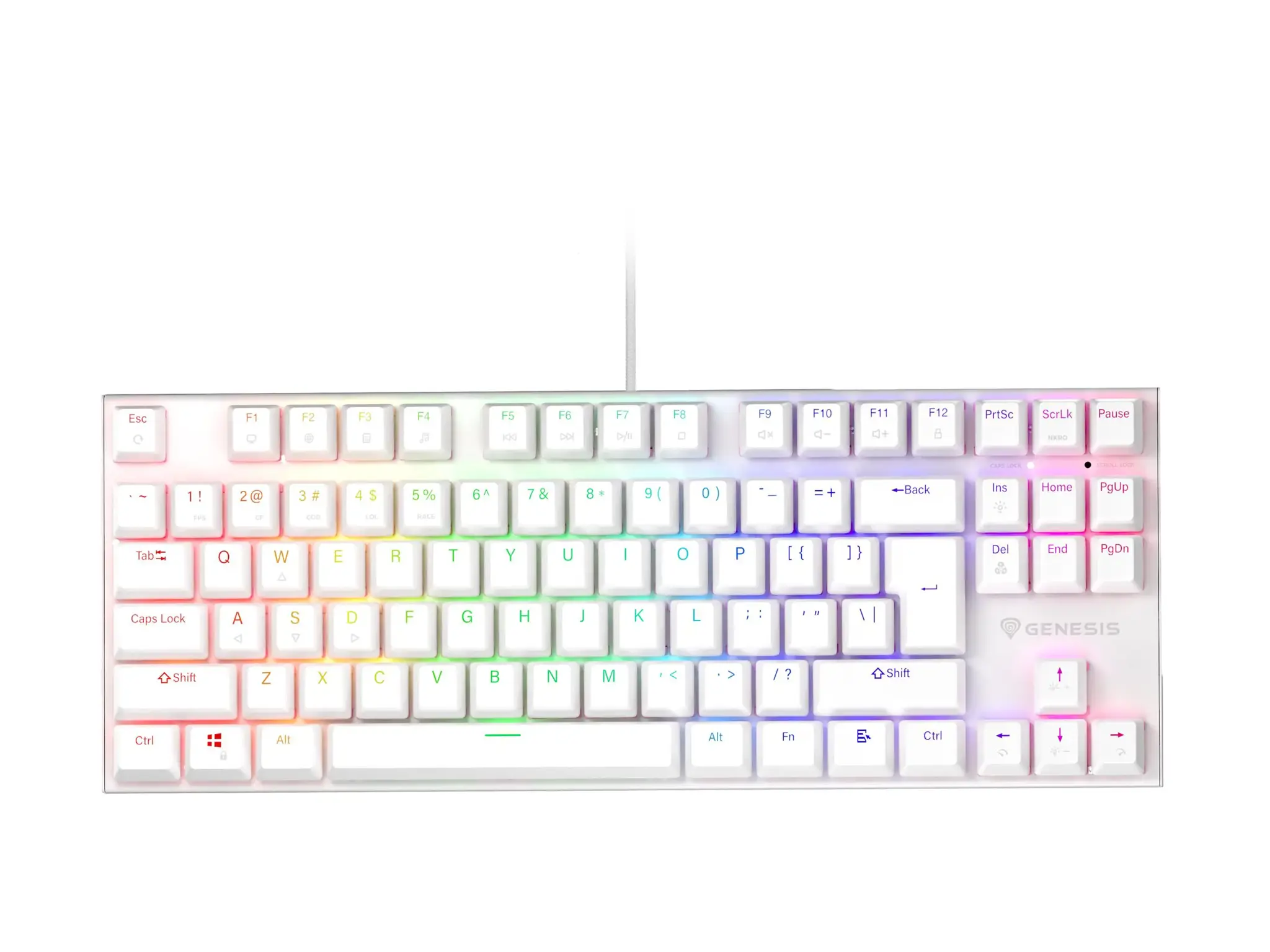 Genesis | THOR 303 | Mechanical Gaming Keyboard | Wired | US | Outemu Peach Silent | White