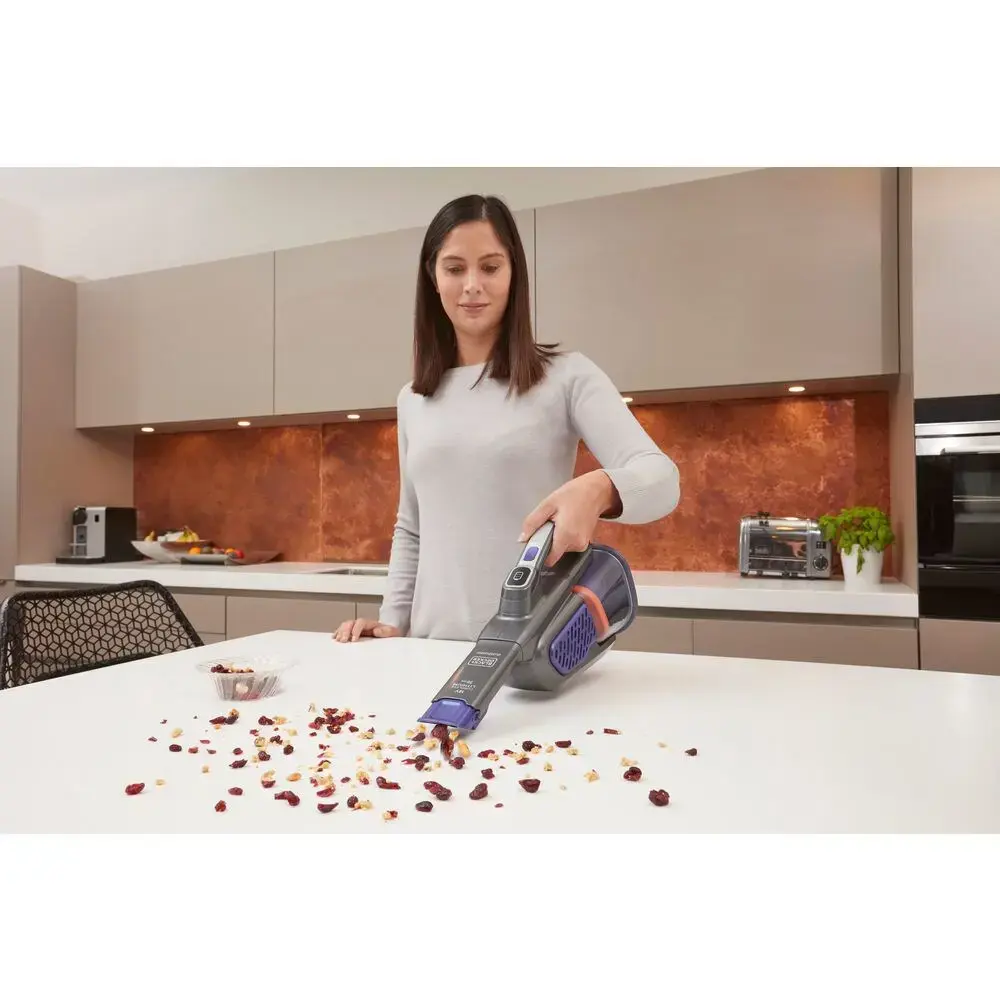 "Black & Decker" BHHV520BFP rankinis dulkių siurblys Juoda, violetinė