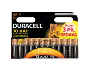 Duracell 5000394203334, Single-use battery, AA, Alkaline, 1.5 V, 12 pc(s), Black, Bronze