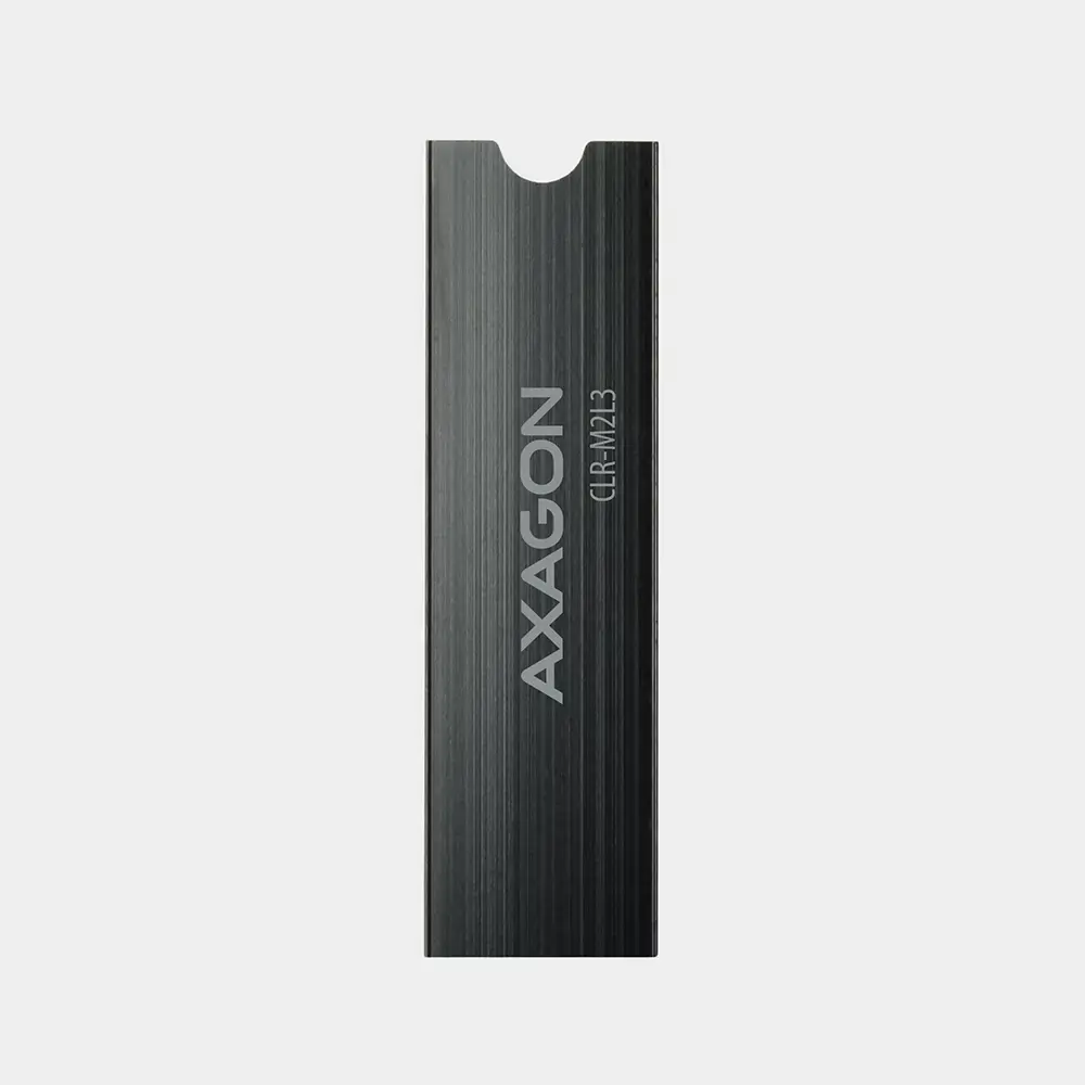 "AXAGON CLR-M2L3" pasyvusis - M.2 SSD, 80 mm SSD, ALU korpusas, silikoninės šiluminės pagalvėlės, aukštis 3 mm