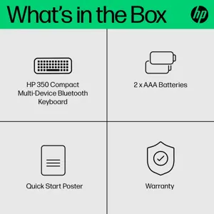 "HP 350 Compact Multi-Device Bluetooth" klaviatūra, mini, "Bluetooth", mechaninė, QWERTY, balta