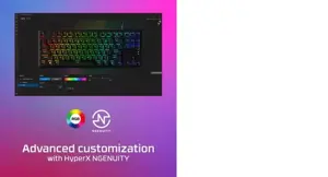 "HyperX Alloy Origins Core PBT HX Aqua" - mechaninė žaidimų klaviatūra, be klavišų (80-87 %), USB, mechaninė, QWERTY, RGB LED, juoda