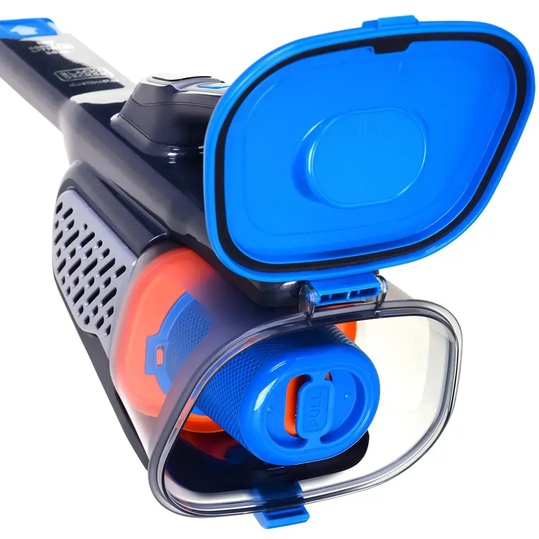 "Black &amp; Decker" BHHV520BF rankinis dulkių siurblys juodas, mėlynas, sidabrinis be maišelio