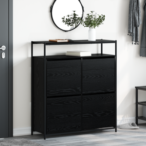 batų spinta su 4 flip stalčiais juodo ąžuolo 100x34x112 cm