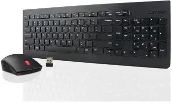 "Lenovo Essential", Viso dydžio (100%), Belaidis, RF belaidis, Juodas, pelė pridedama