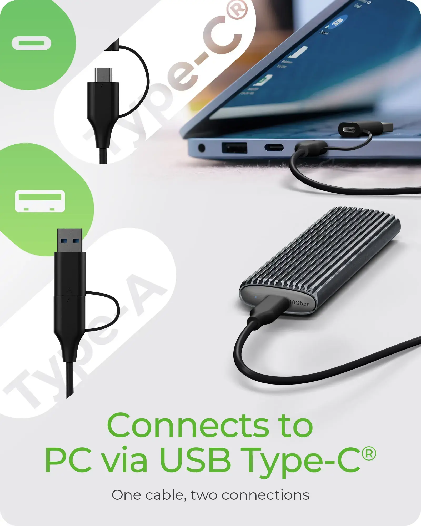 Raidsonic | M.2 NVMe and SATA SSD Enclosure via USB Type-C | IB-1808MCT-CU31