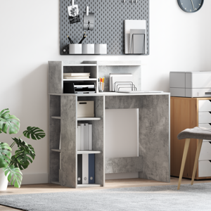 Stalas su saugojimu Betoninė pilka 90x48x101.5 cm Inžinerinė mediena