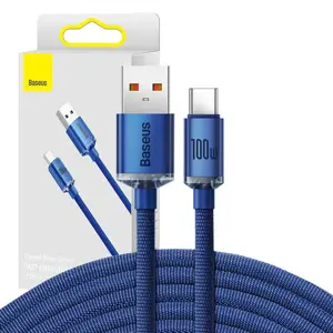 Baseus crystal shine series fast charging data cable USB Type A to USB Type C 100W 2m blue (CAJY000…
