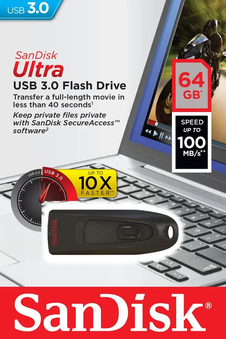 SanDisk Ultra USB 3.0 64GB; EAN: 619659102197