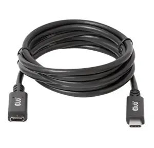 CLUB3D USB Gen1 Type-C Extension Cable 5Gbps 60W(20V/3A) 4K60Hz M/F 2m/6.56ft, 2 m