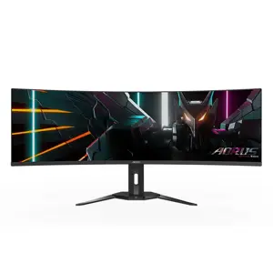 GIGABYTE AORUS CO49DQ OLED Curved Gaming Monitor - 5120x1440(DQHD), 1800R, 144Hz, 0.03ms, KVM, FreeSync Premium Pro, HDMI 2.1, 124.5 cm (49"), 5120 x 1440 pixels, DQHD, OLED, 0.03 ms, Black