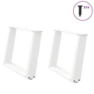 Kavos staliuko kojelės, 2 vnt., baltos, 60x(42-43) cm, plienas, U formos